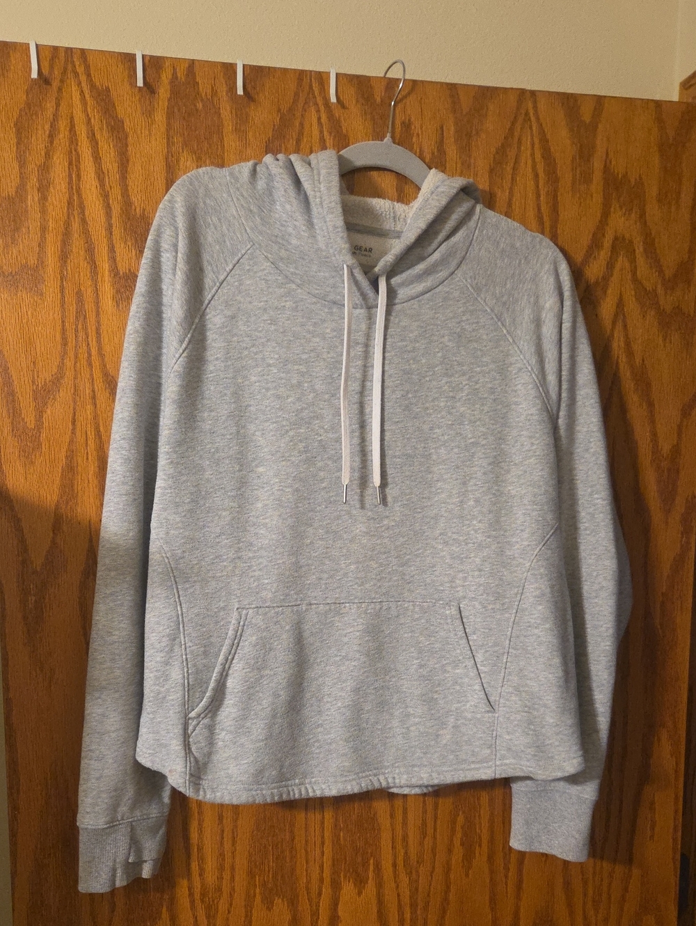 tek gear Light Gray Hooded Pullover Sweater
